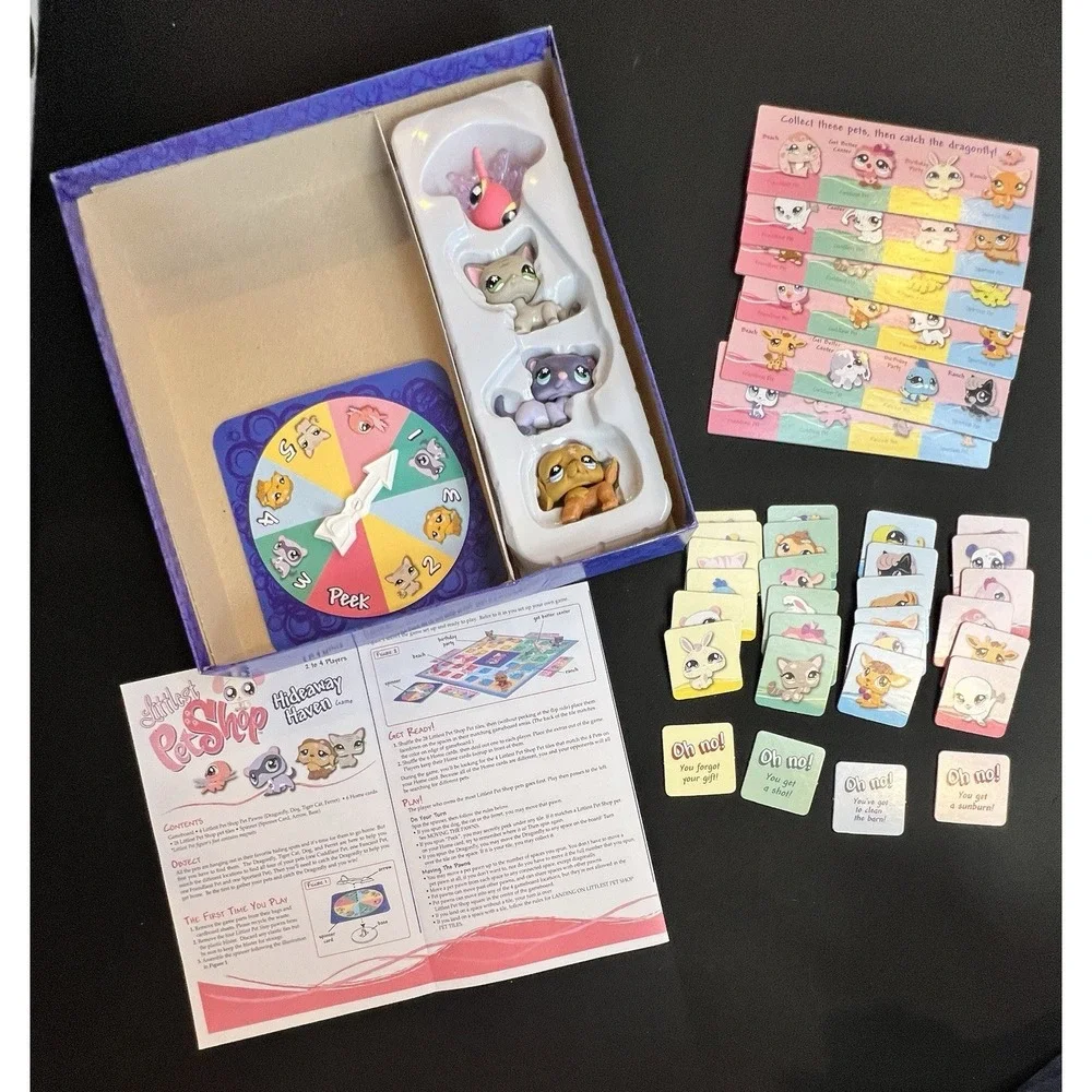 Littlest Pet Shop Hideaway Haven Board Game COMPLETE 2008 Hasbro MB w/4 Excl.